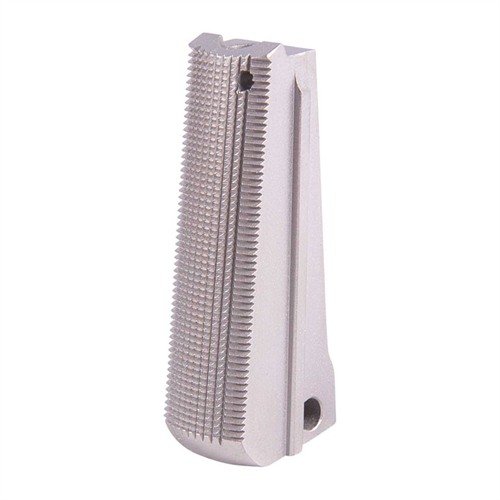 Il V-GRIP MAINSPRING HOUSING di WILSON COMBAT, in acciaio inox, offre una presa alta e sicura grazie alla sua lavorazione completamente checkered.