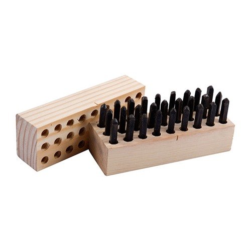 Stampa lettere e numeri in acciaio di alta qualità, con caratteri gotici affilati per impressioni profonde e chiare, perfette per identificare oggetti metallici.