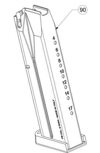 Scopri il CARICATORE 9X21 da 15 colpi con fondello in alluminio per 98 Centennial di BERETTA: robustezza, leggerezza e capacità ottimale per le tue esigenze di tiro.