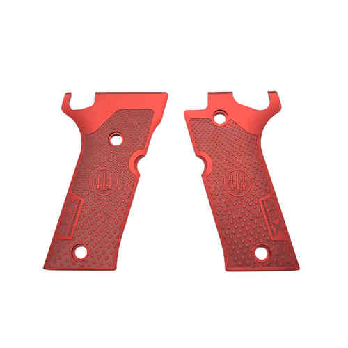 Le guancette Match in alluminio 92X Performance - Rosso di Beretta offrono un'ergonomia superiore e un'ottima presa, migliorando la precisione e il controllo.