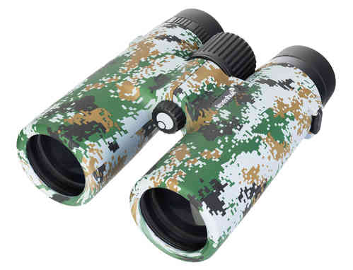 Il Binocolo con reticolo Levenhuk Camo Dots 10x42 offre ingrandimento 10x, ottica di alta qualità e design camo, ideale per osservazioni all'aperto e caccia.
